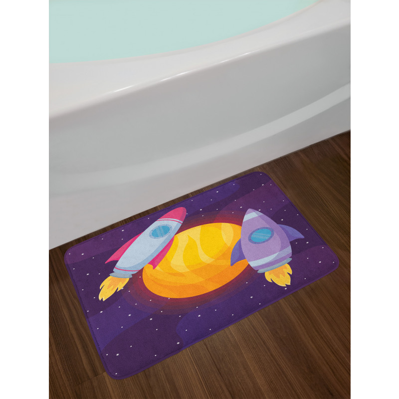 Rocket Spaceship Galactic Bath Mat