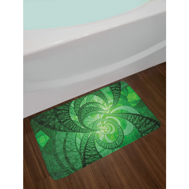 Abstract Swirling Spirals Bath Mat