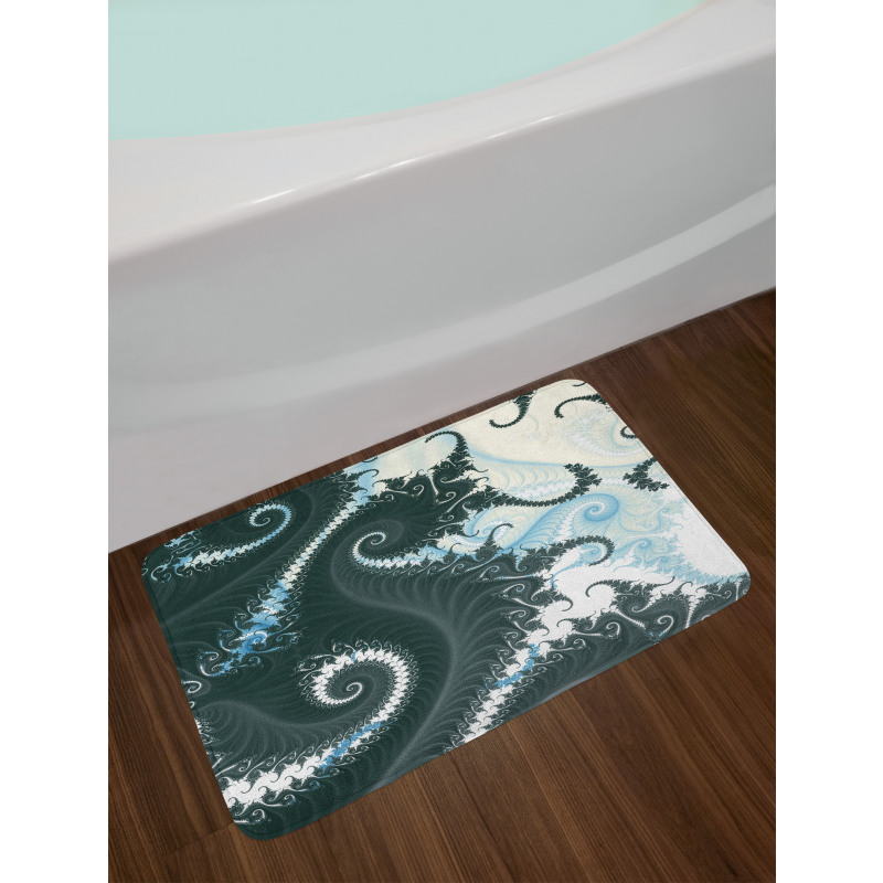 Fractal Motif with Swirls Bath Mat