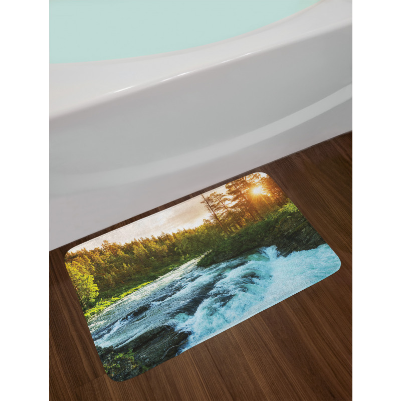 Sunrise Springtime Pines Bath Mat