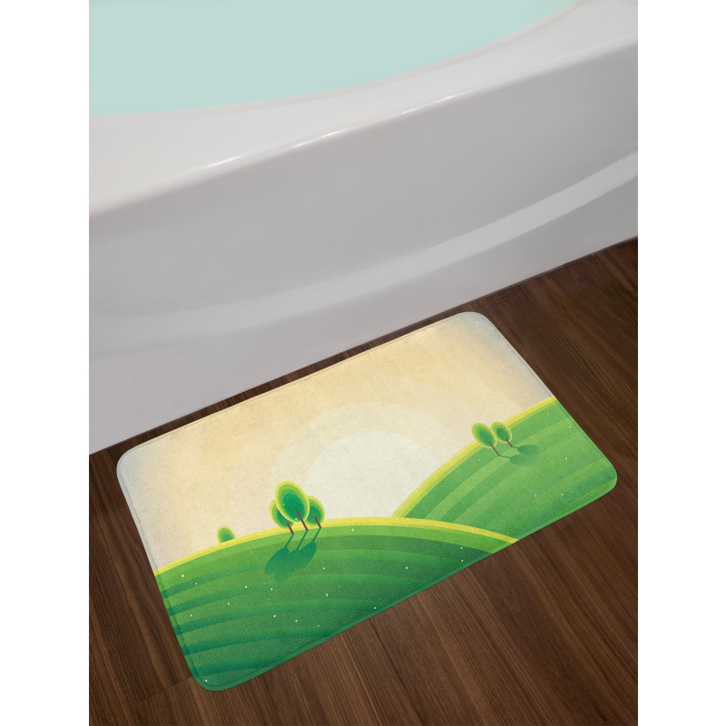 Rural Landscape Hills Bath Mat