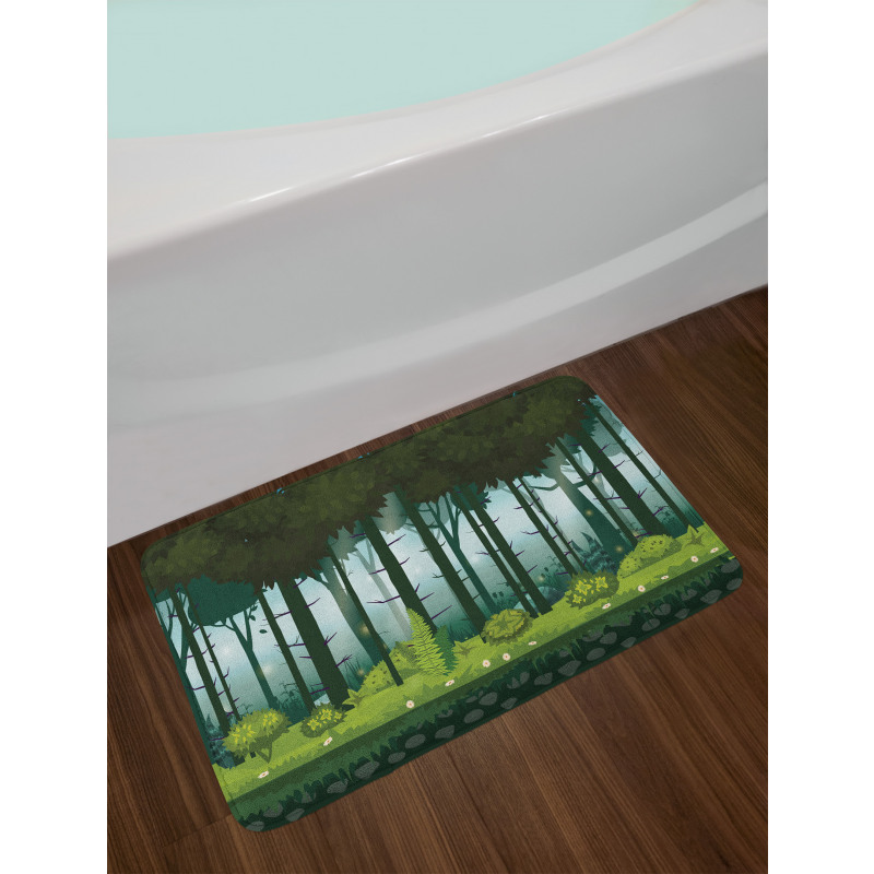 Mystic Forest Trees Twilight Bath Mat