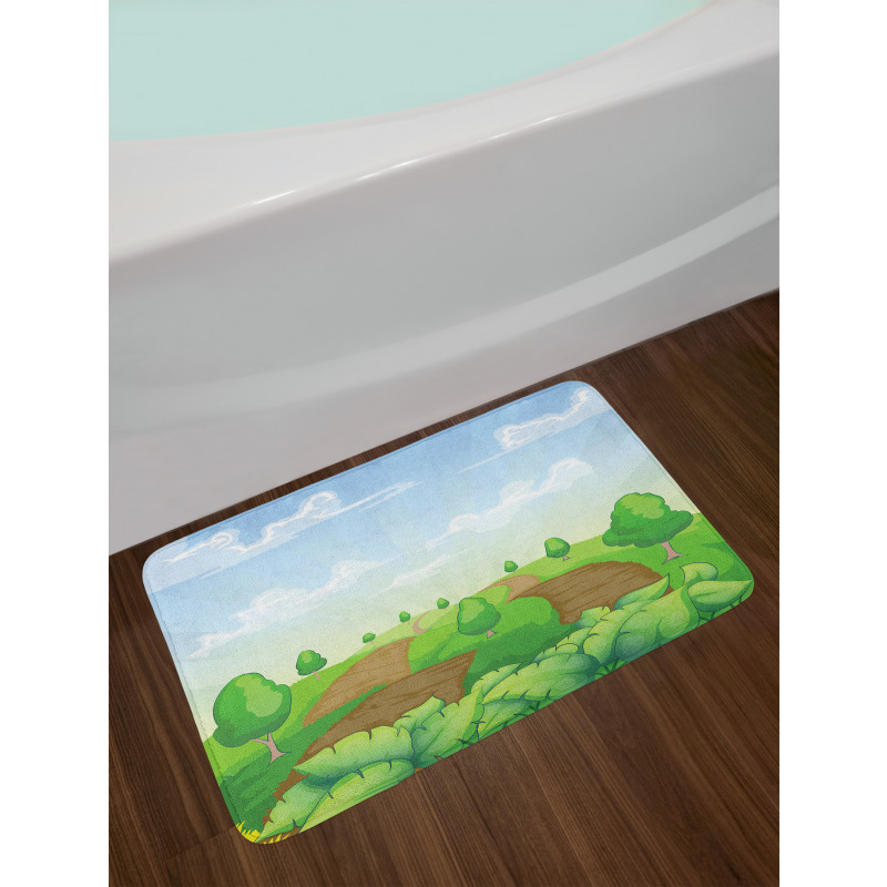 Idyllic Farm Fields Bath Mat