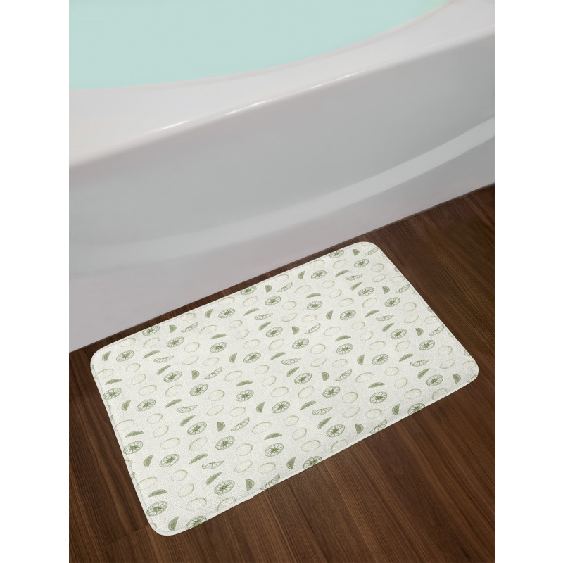 Monochrome Citrus Sketch Bath Mat