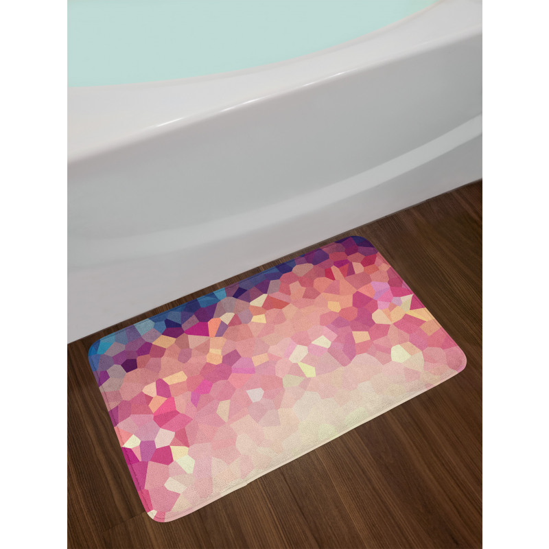 Abstract Blush Polygonal Bath Mat