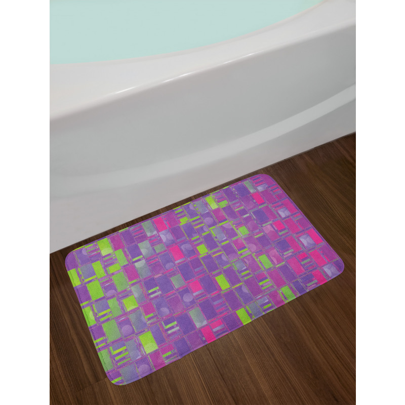 Abstract Distorted Cubes Bath Mat