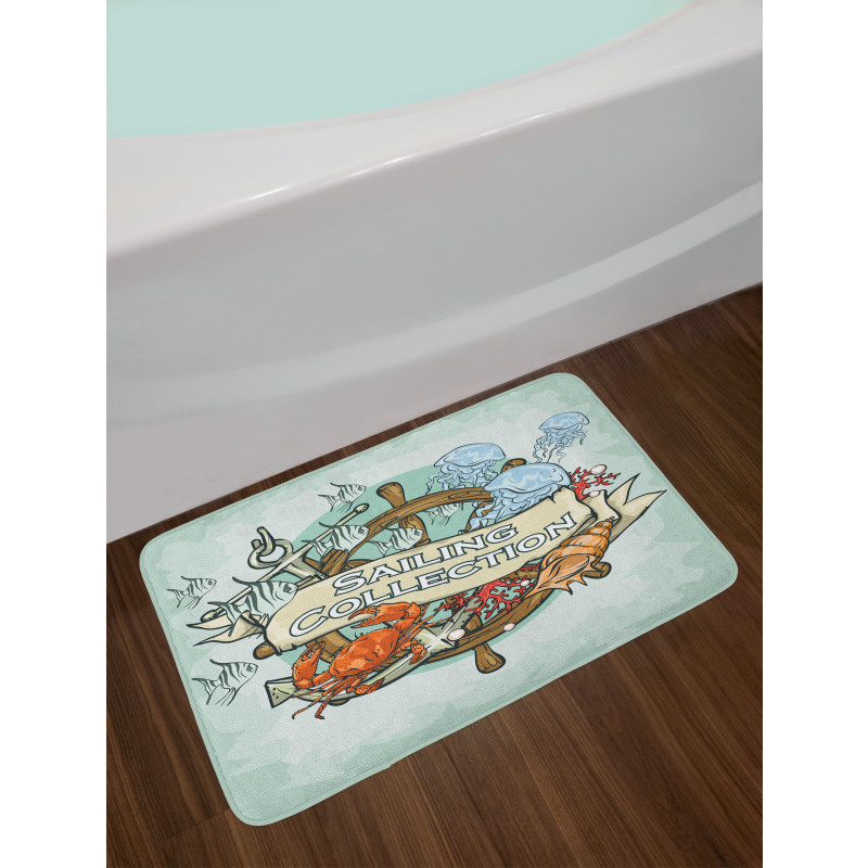 Fishing Sea Food Bath Mat