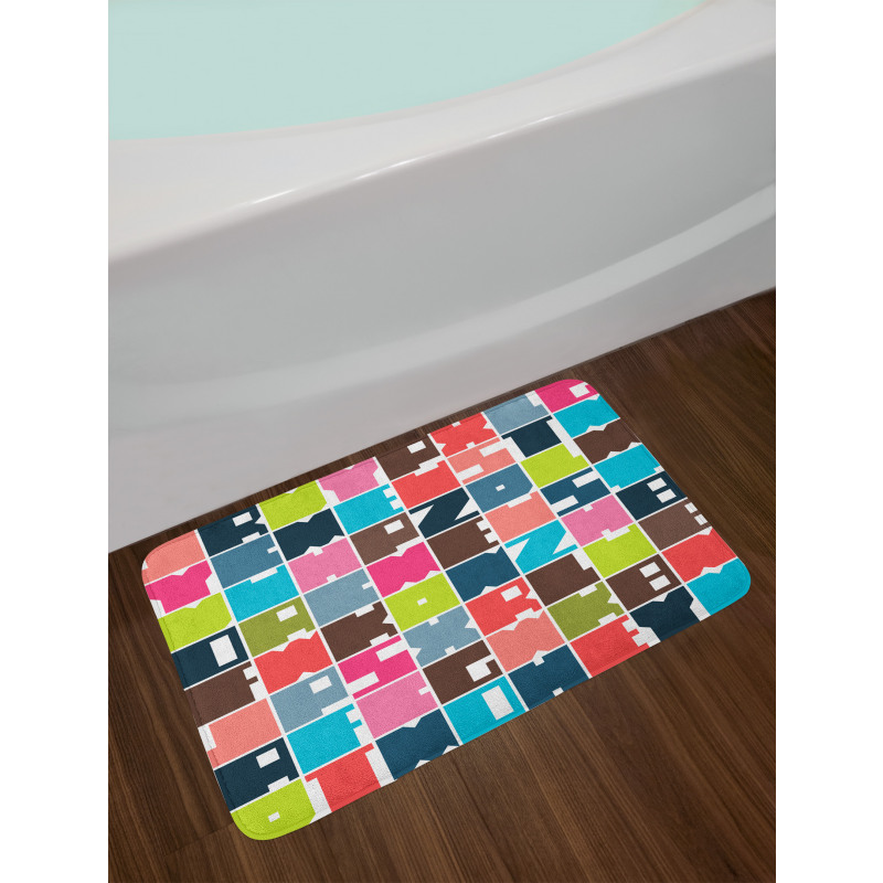 Square Shapes Bath Mat