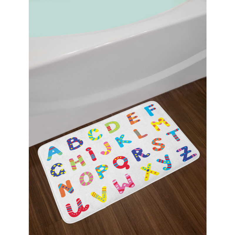 Funny Colorful Letters Bath Mat