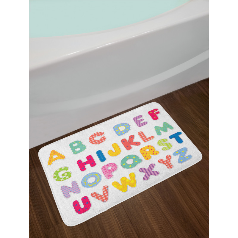 Colorful Printed Letters Bath Mat