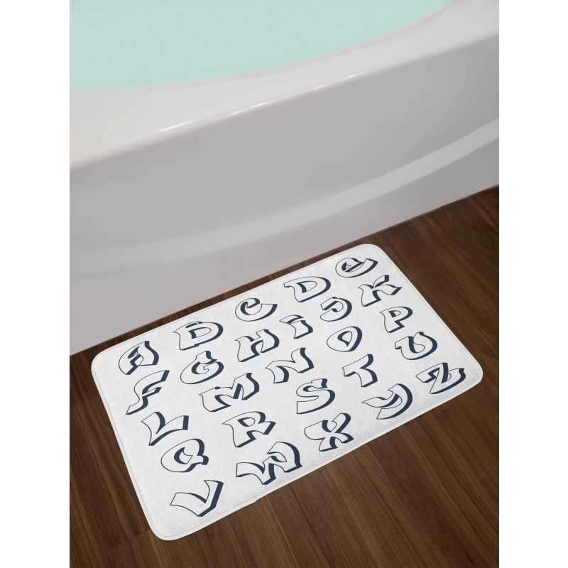 Monochrome Graffiti Art Bath Mat