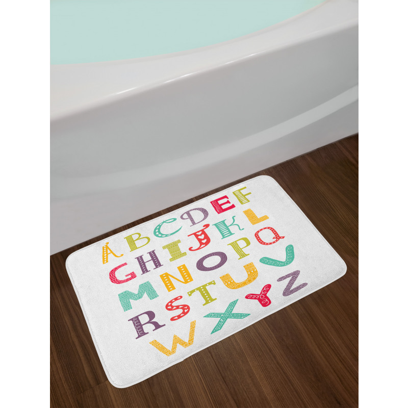 Colorful Education Content Bath Mat