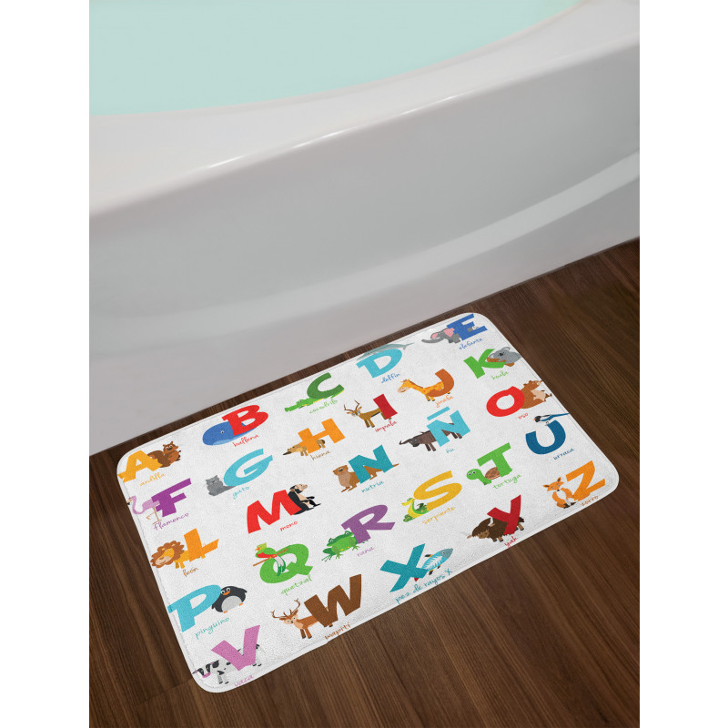 ABC Letters for Animals Bath Mat