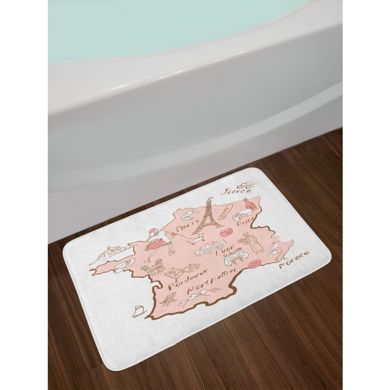 Typography Map Bath Mat