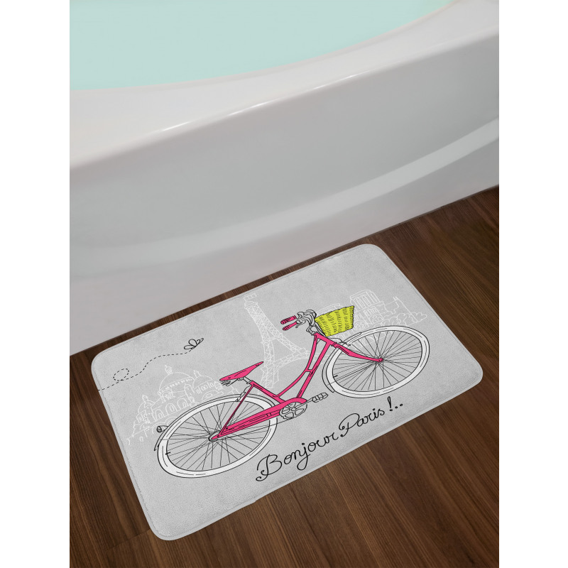 Bonjour Paris Bicycle Bath Mat