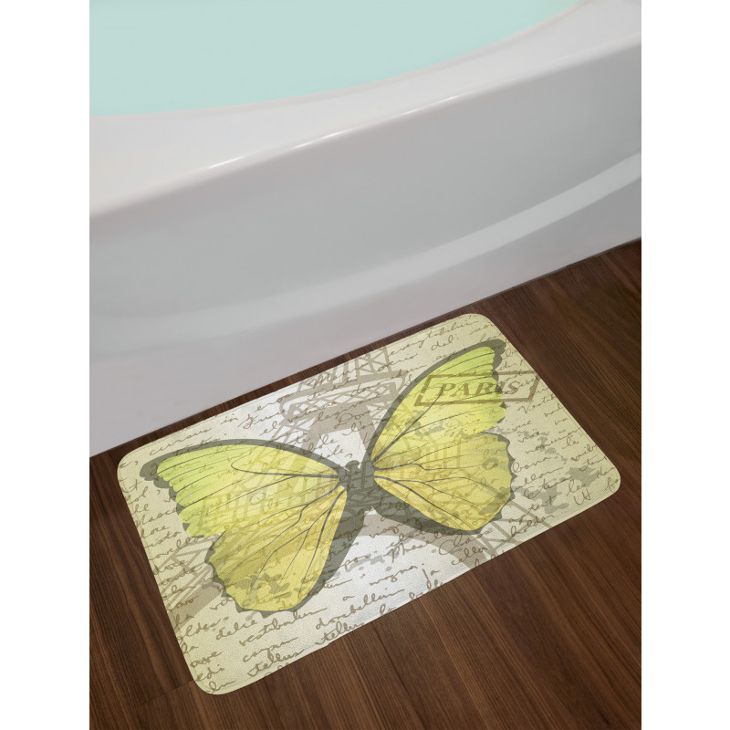 Writing and Butterfly Bath Mat