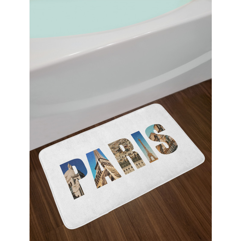 Modern Collage Wording Bath Mat