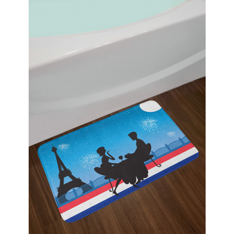 Couple Having Wine Bath Mat