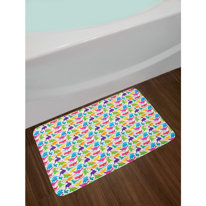 Wild Dinosaur Cartoon Bath Mat