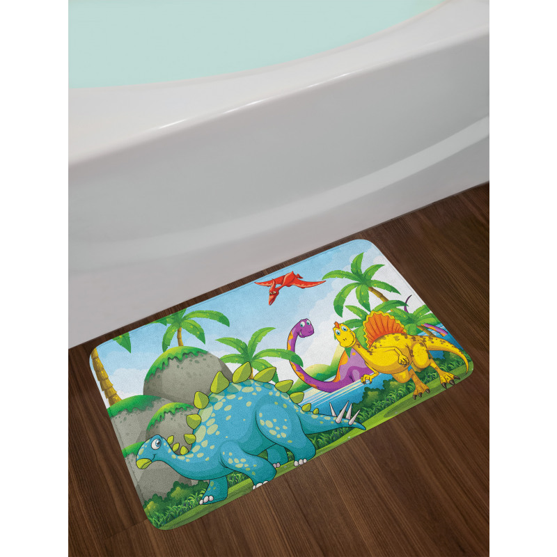 Dinosaurs in the Jungle Bath Mat