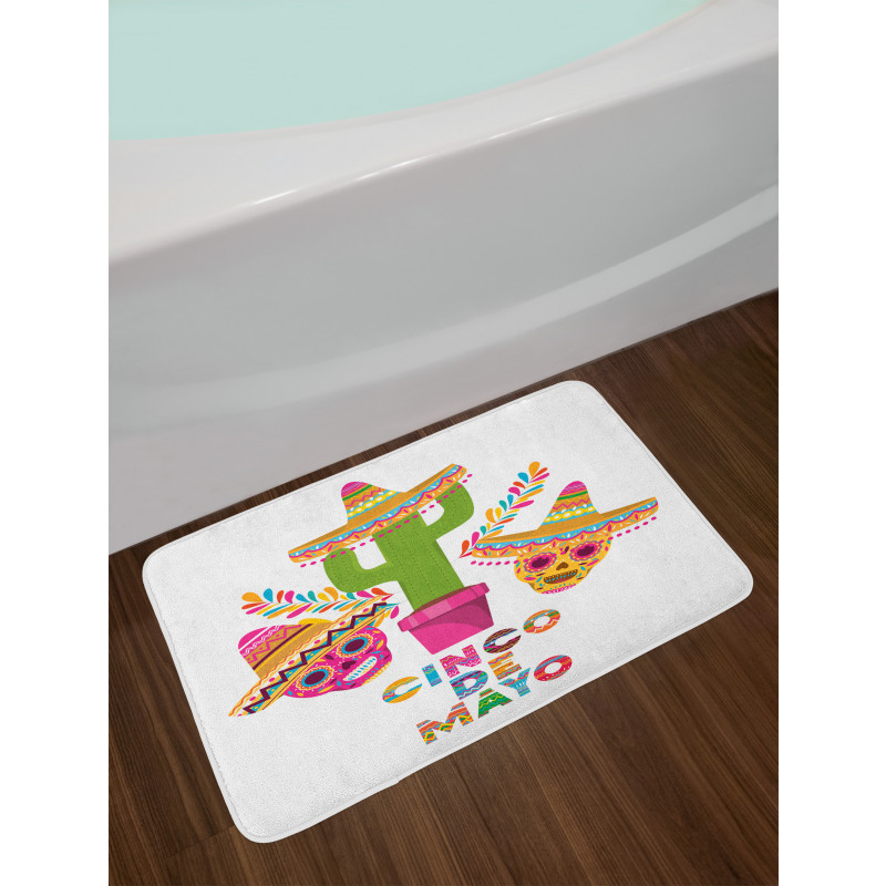 Cactus and Skulls Hat Bath Mat