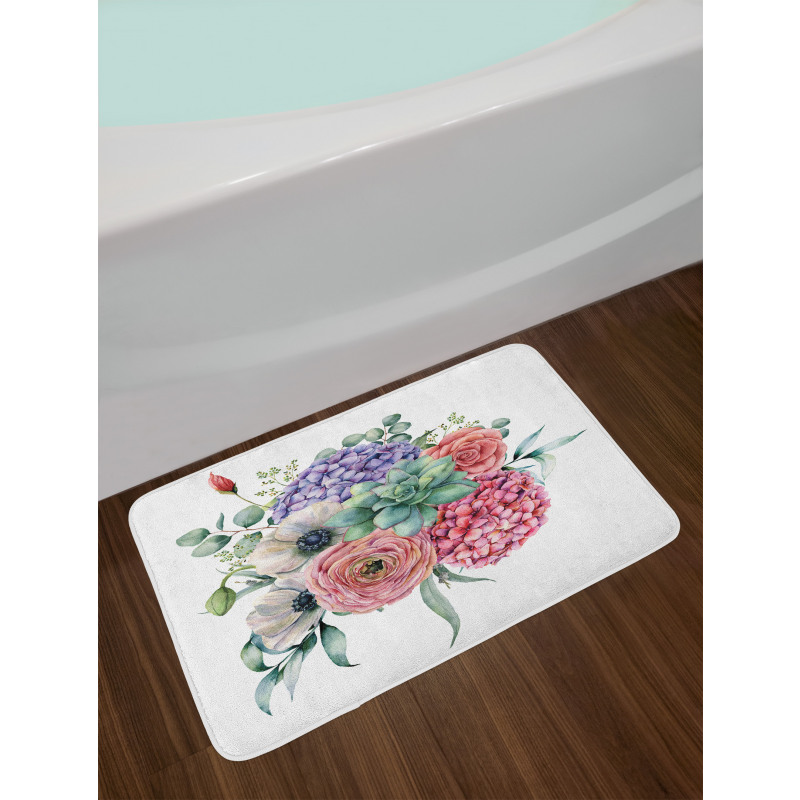 Hydrangeas Bouquet Bath Mat