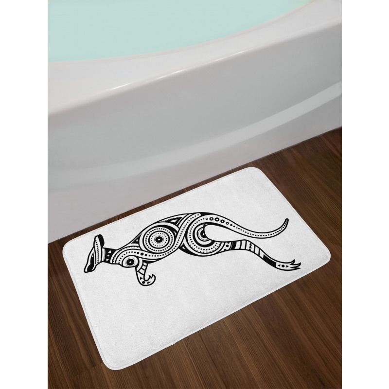 Abstract Ornate Kangaroo Bath Mat