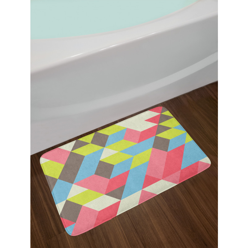 Colorful Polygonal Pattern Bath Mat