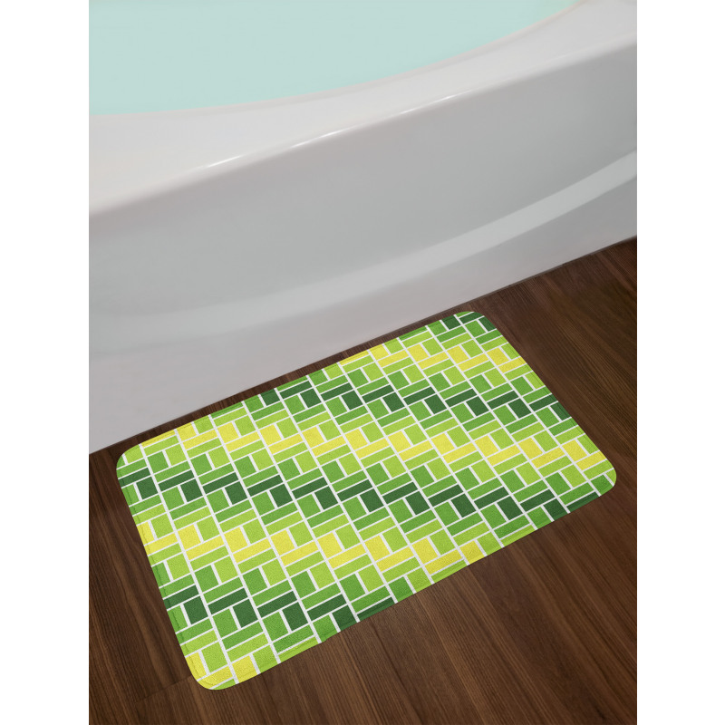 Diagonal Greenish Geometry Bath Mat