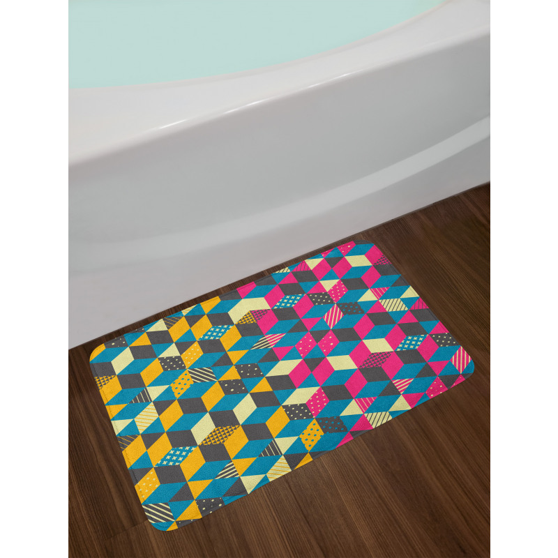 Modern Colorful Blocks Bath Mat