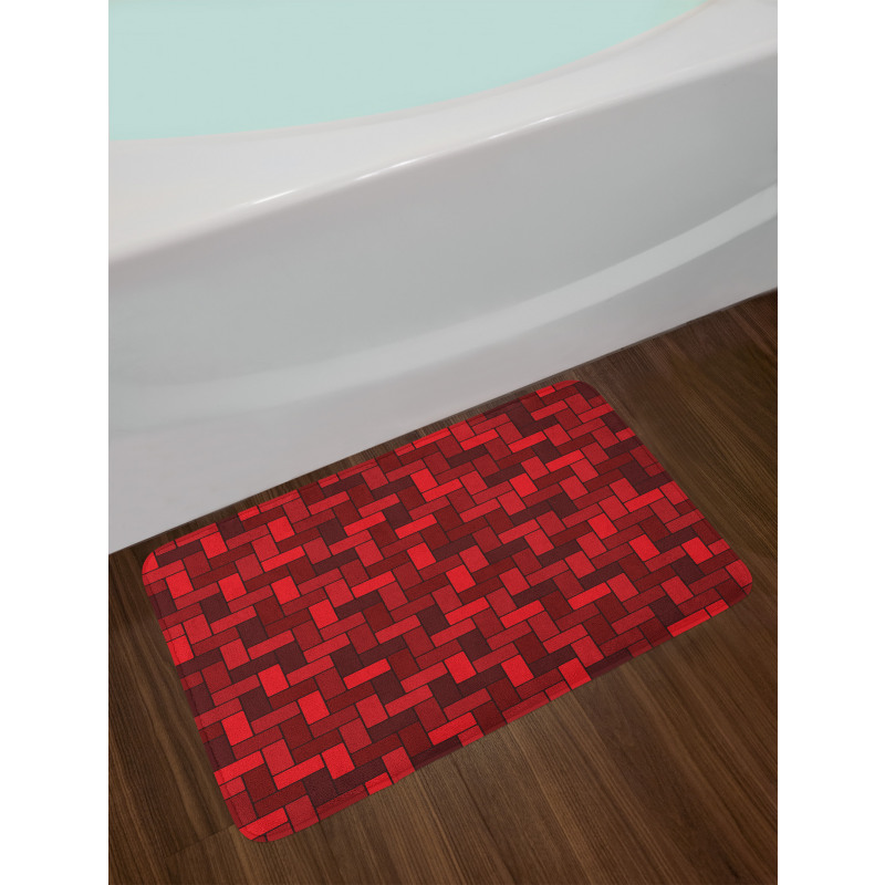 Rectangular Diagonal Zigzags Bath Mat