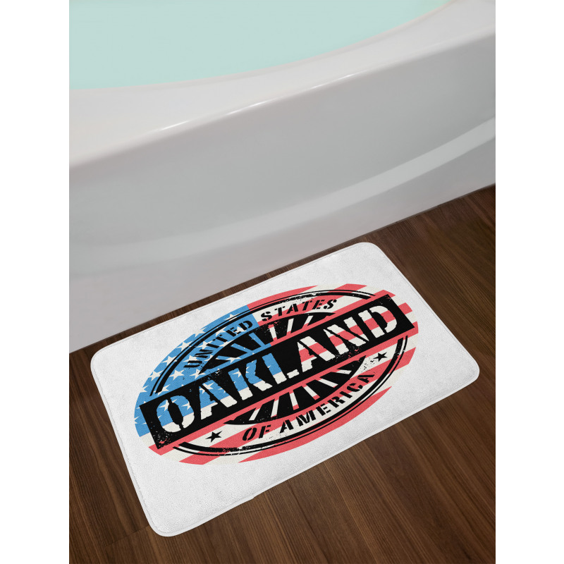 Grunge Style American Text Bath Mat