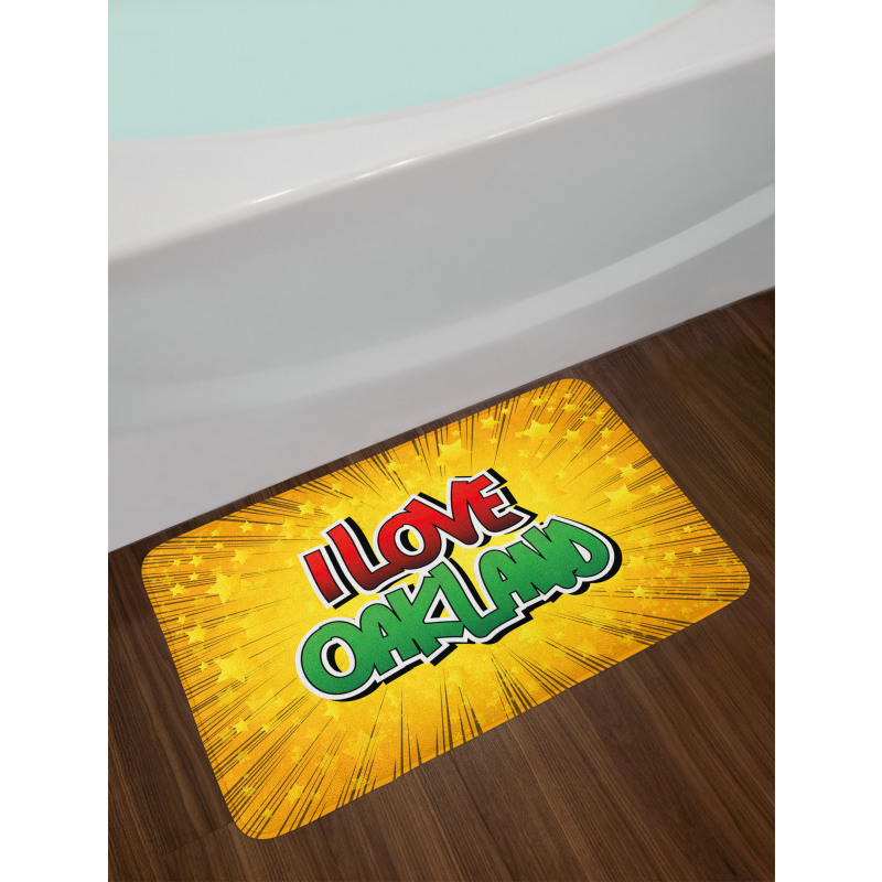 Typographic Pop Art Style Bath Mat