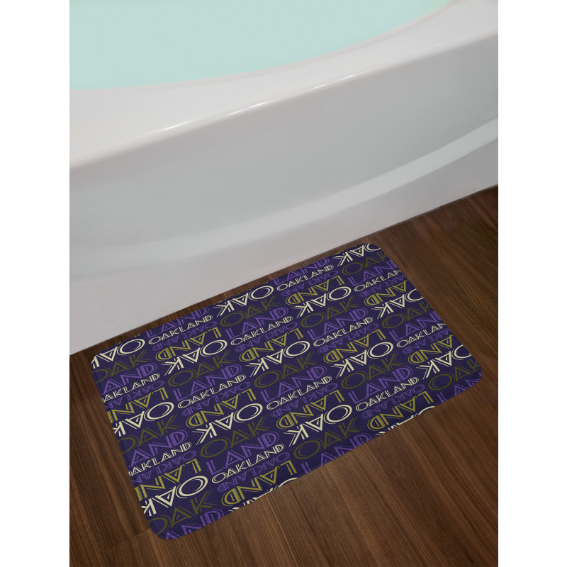 Repeating Modern Lettering Bath Mat