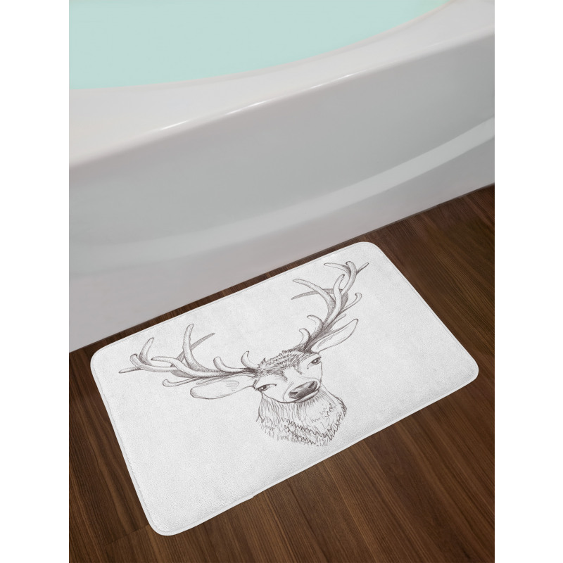 Sketch of Deer Head Bath Mat