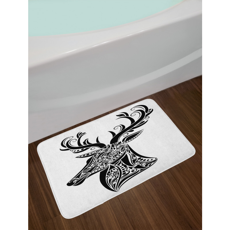 Deer Animal Tattoo Bath Mat