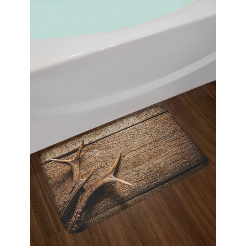 Wooden Deer Rustic Antler Bath Mat