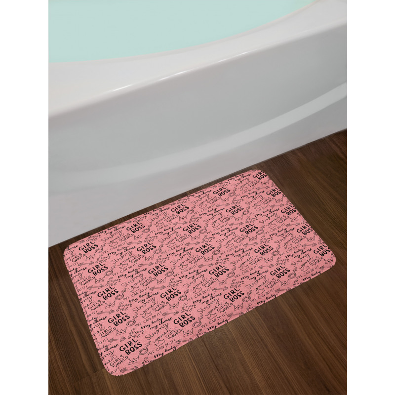 Feminism Themed Wording Bath Mat