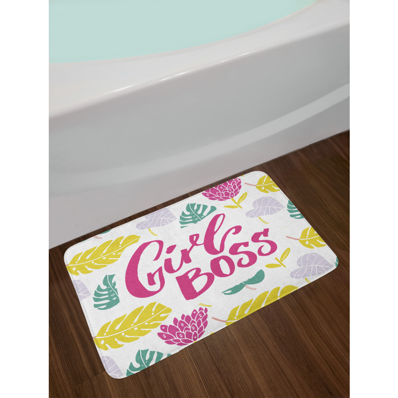 Feminism Calligraphy Art Bath Mat