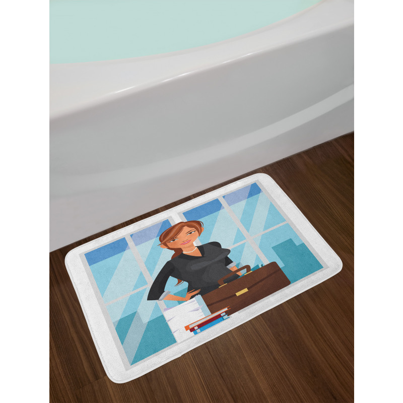 Businesswoman at Office Bath Mat