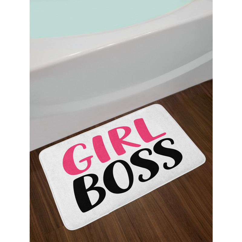 Simplistic Feminine Text Bath Mat