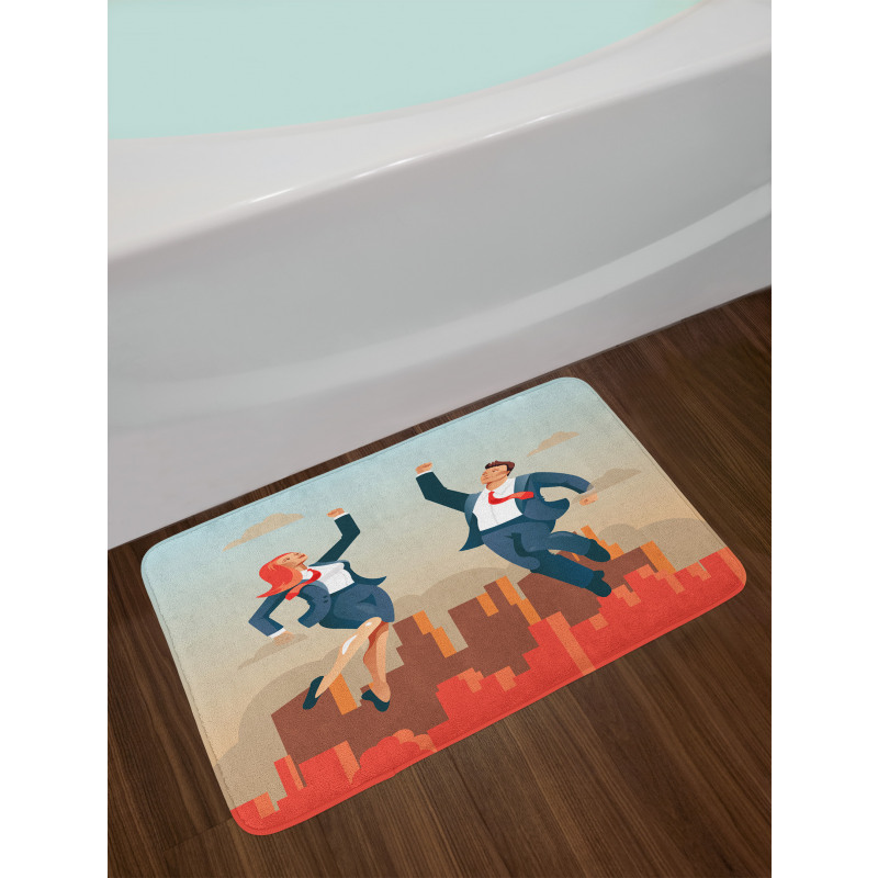 Formal Man and Woman City Bath Mat