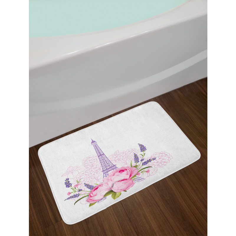 Spring Flora Eiffel Tower Bath Mat