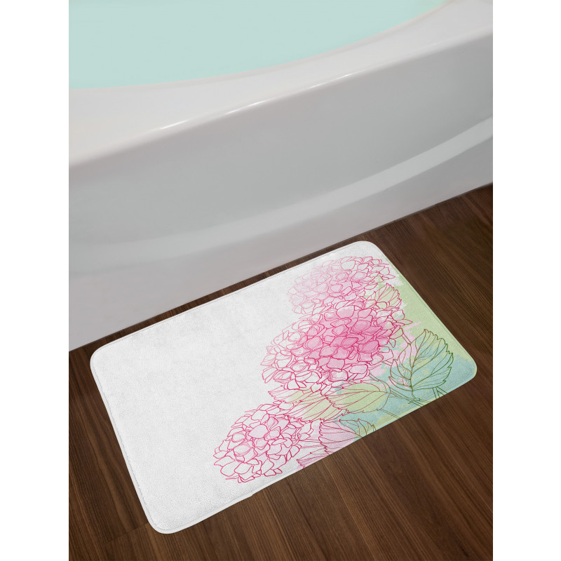 Grunge Paint Art Flowers Bath Mat