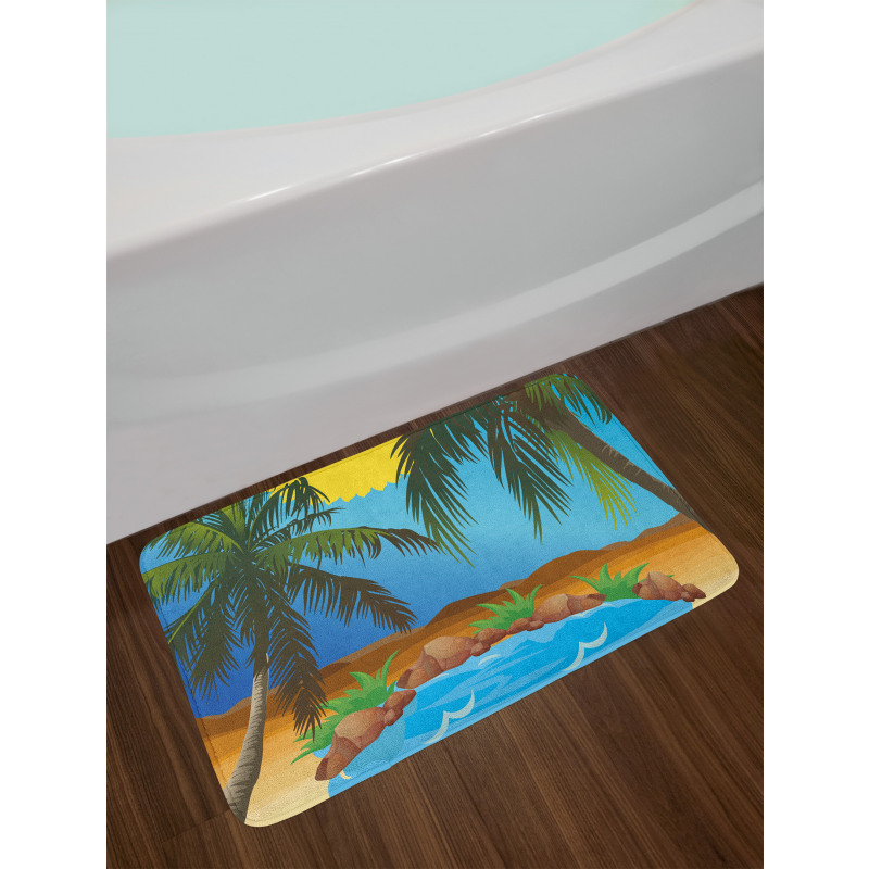 Big Palm Leaves Wild Outdoors Bath Mat