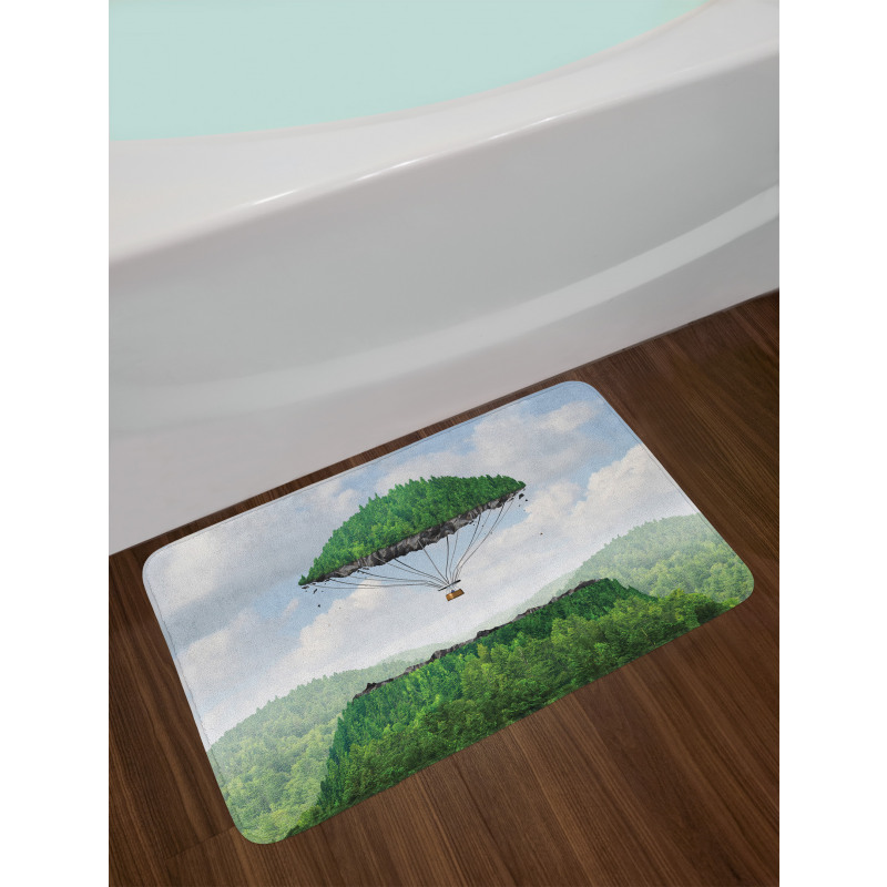 Hot Air Balloon Mountain Bath Mat