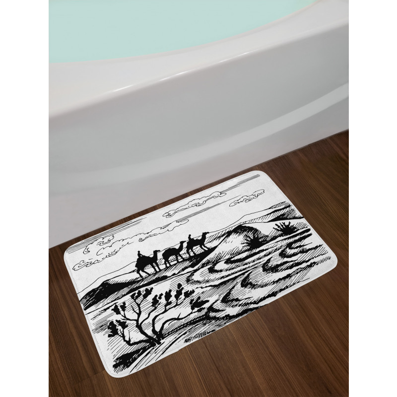 Sketchy Camel Caravan Bath Mat