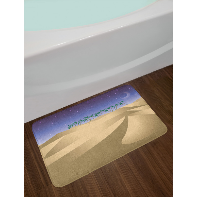 Crescent Moon Far Away Trees Bath Mat