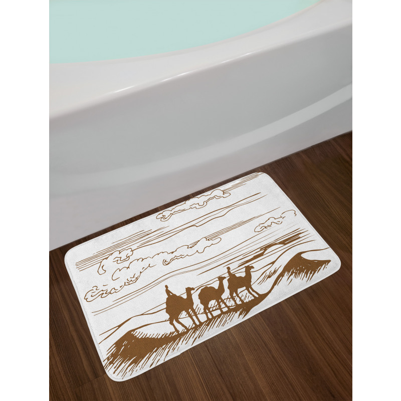 Sketchy Hand Drawn Camels Bath Mat