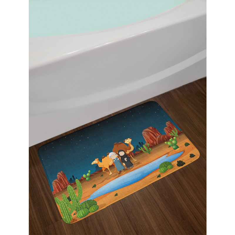 People Camels Cactus Bath Mat